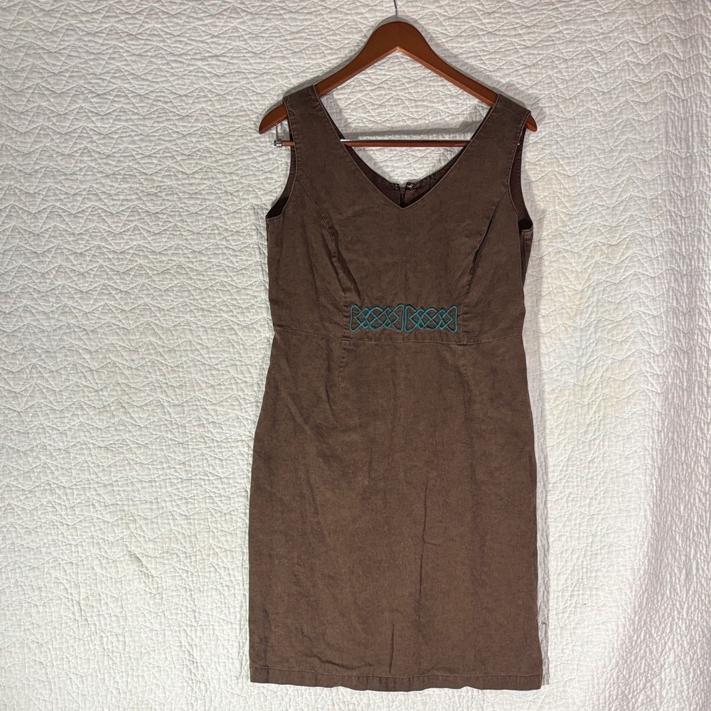 George Brown Linen Sleeveless Midi Dress